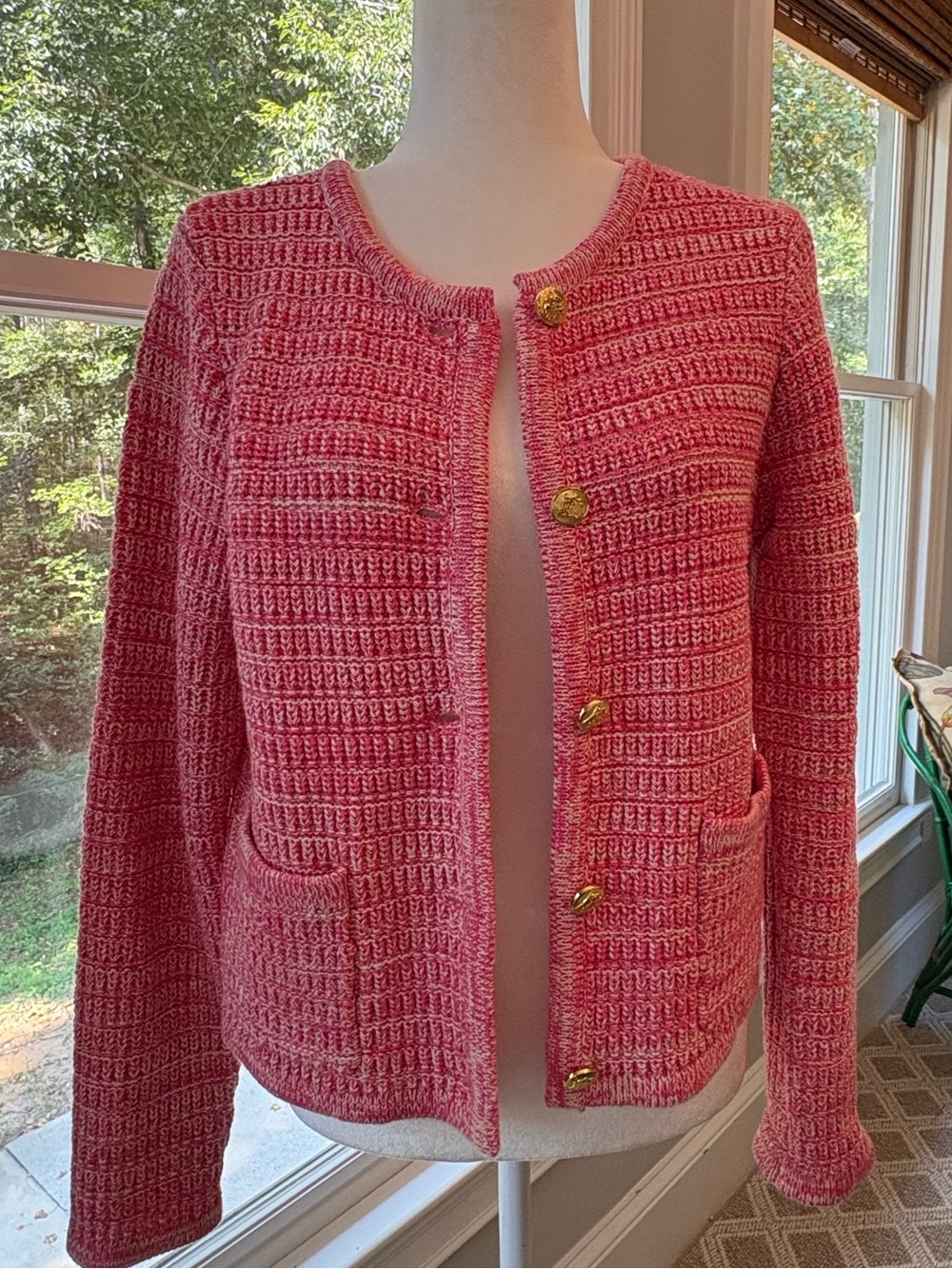 Womens Hyacinth House Pink Cropped Knit Cardigan Jacket